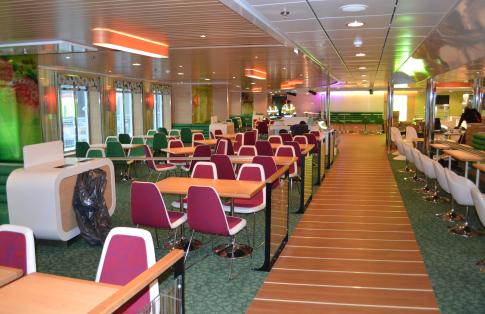 freight ferry public lounge with restaurant and bar